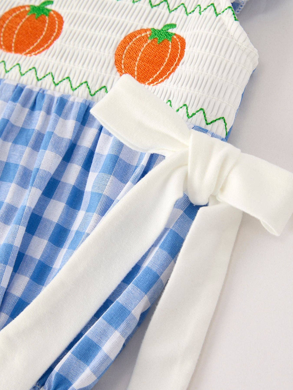 Pumpkin Smock Embroidery Romper