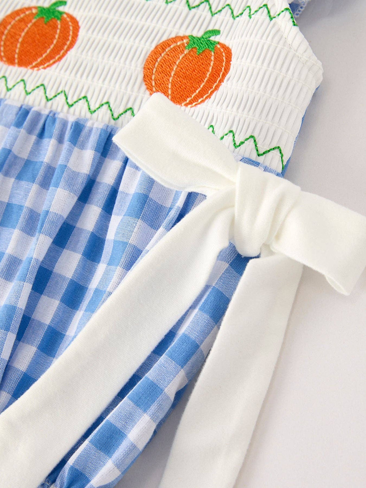 Pumpkin Smock Embroidery Romper