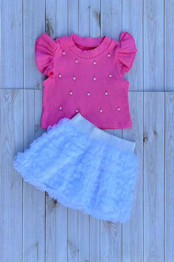Pink Pearl Ruffle Sleeve Top