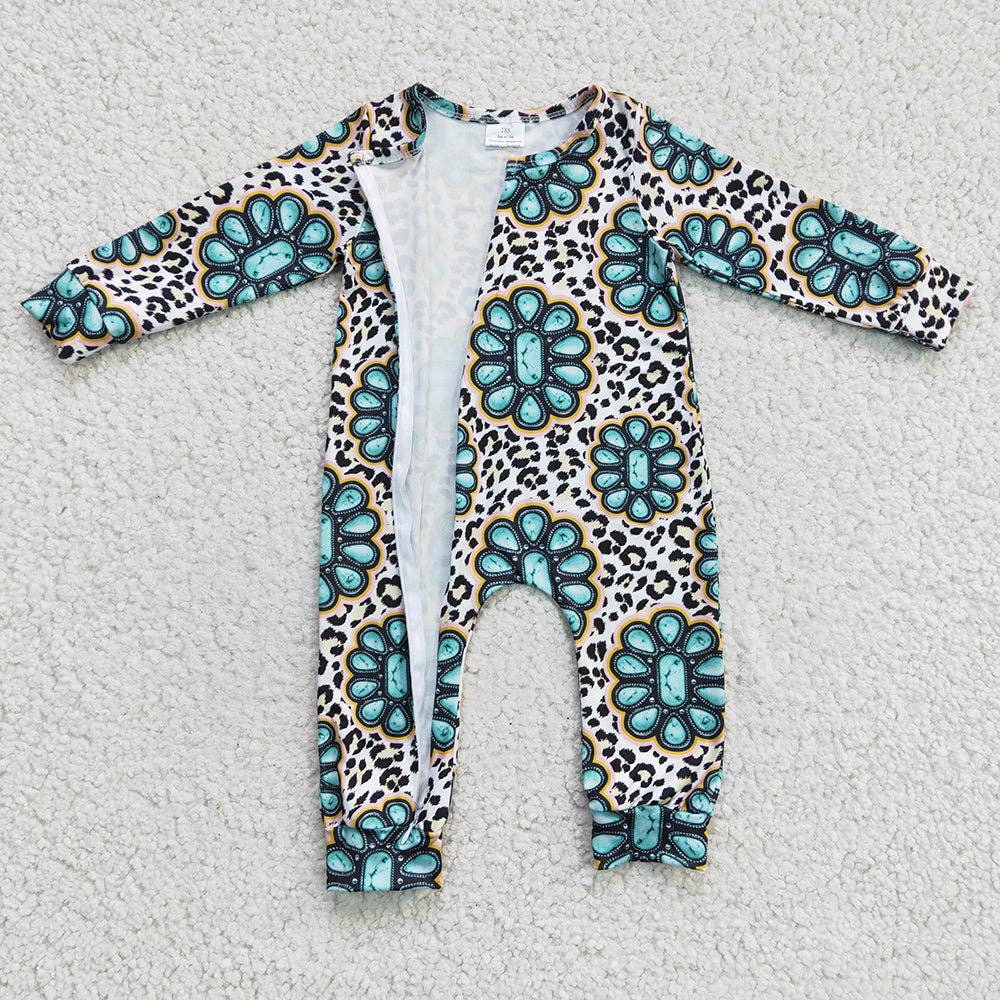 Chunky Turquoise Leopard Print Sleeper