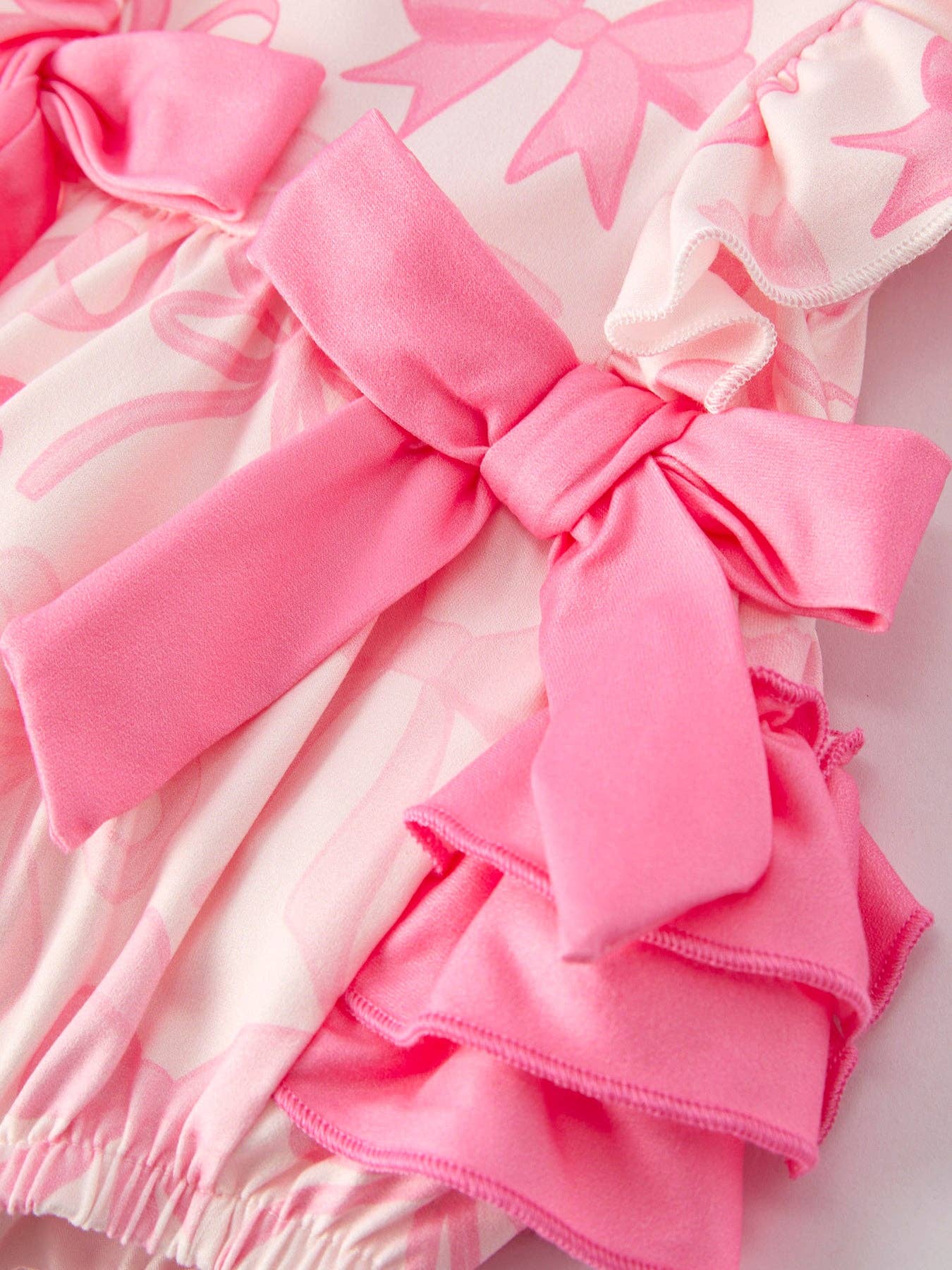 Pink Bow Print "Ruffle Butt" Bubble