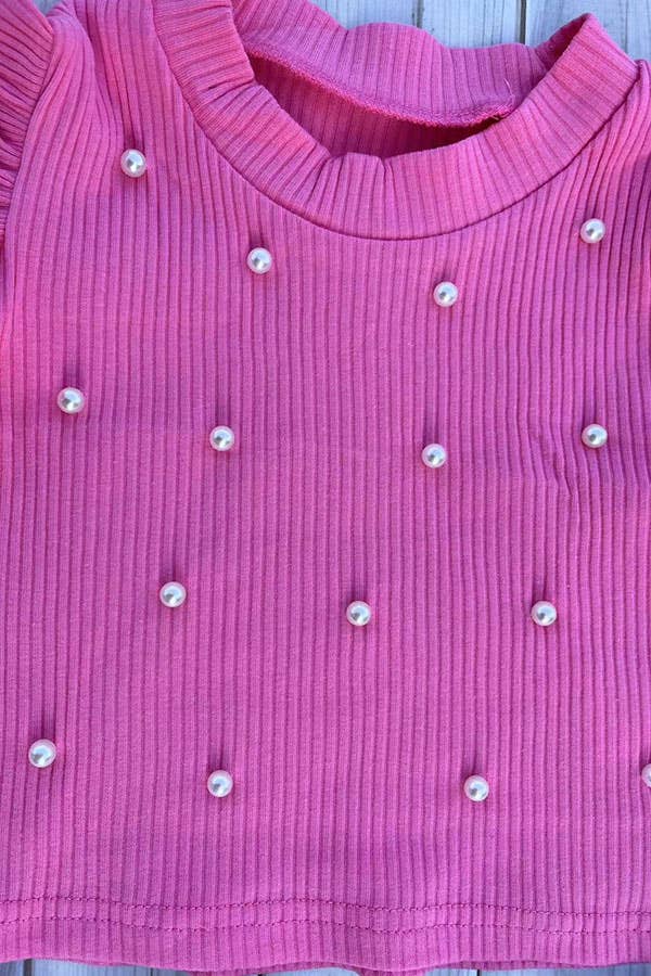 Pink Pearl Ruffle Sleeve Top