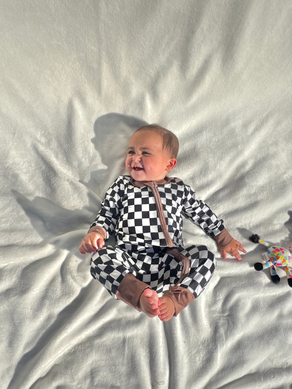 Black & White Checkered Bamboo Sleeper