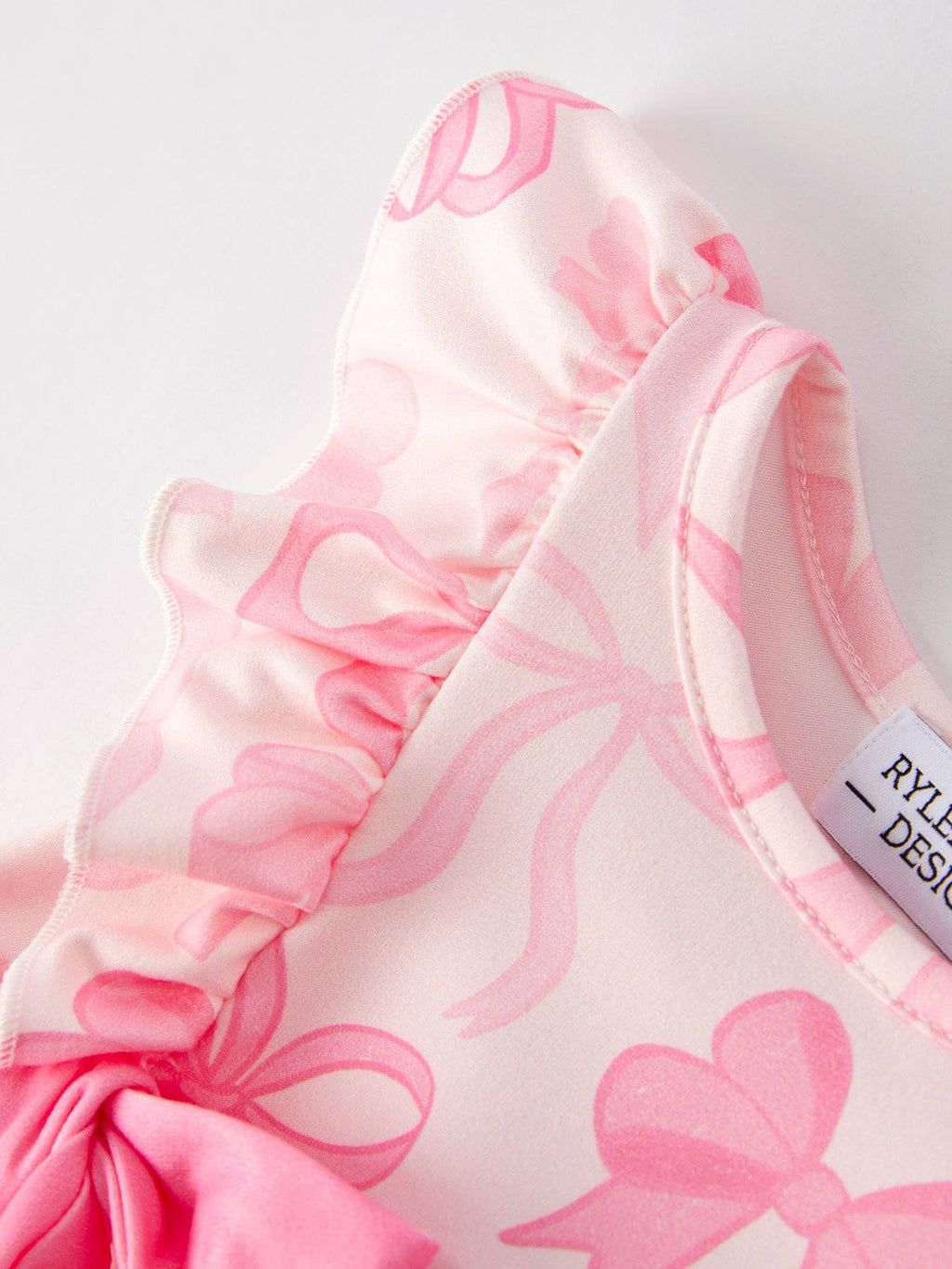 Pink Bow Print "Ruffle Butt" Bubble