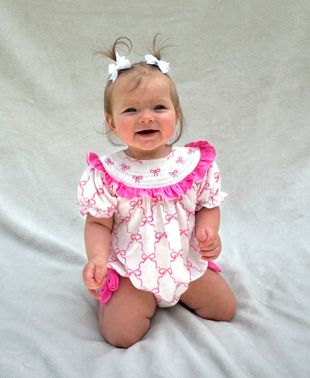 Embroidered Cursive Bow Bubble