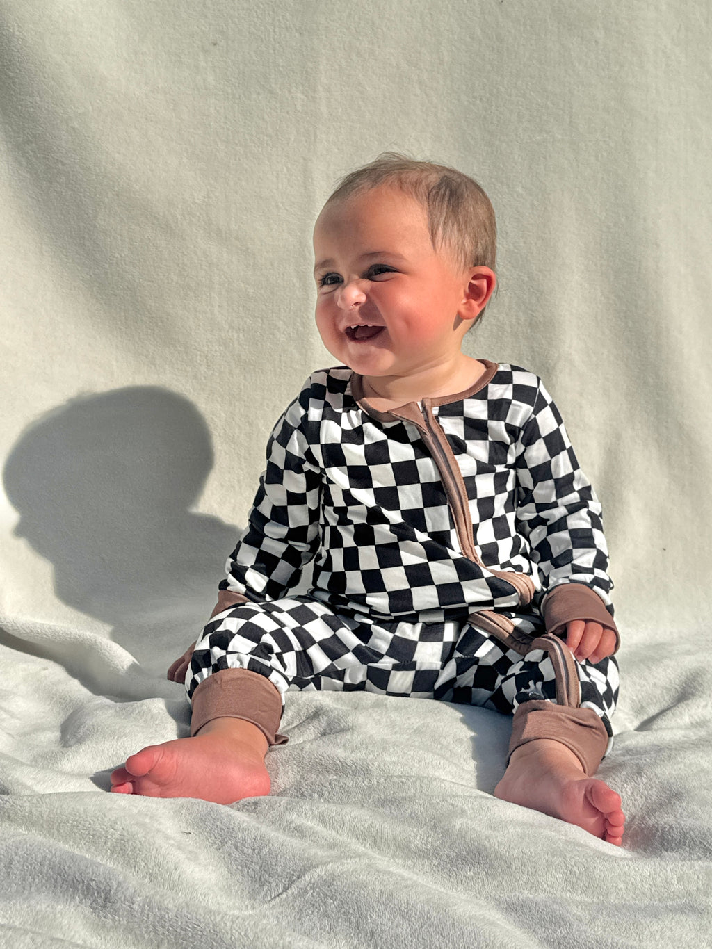 Black & White Checkered Bamboo Sleeper