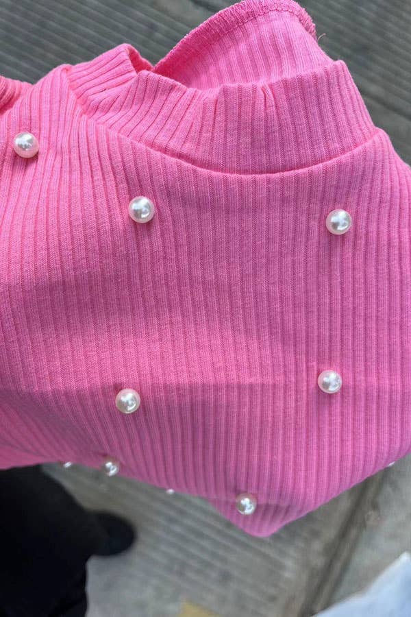 Pink Pearl Ruffle Sleeve Top