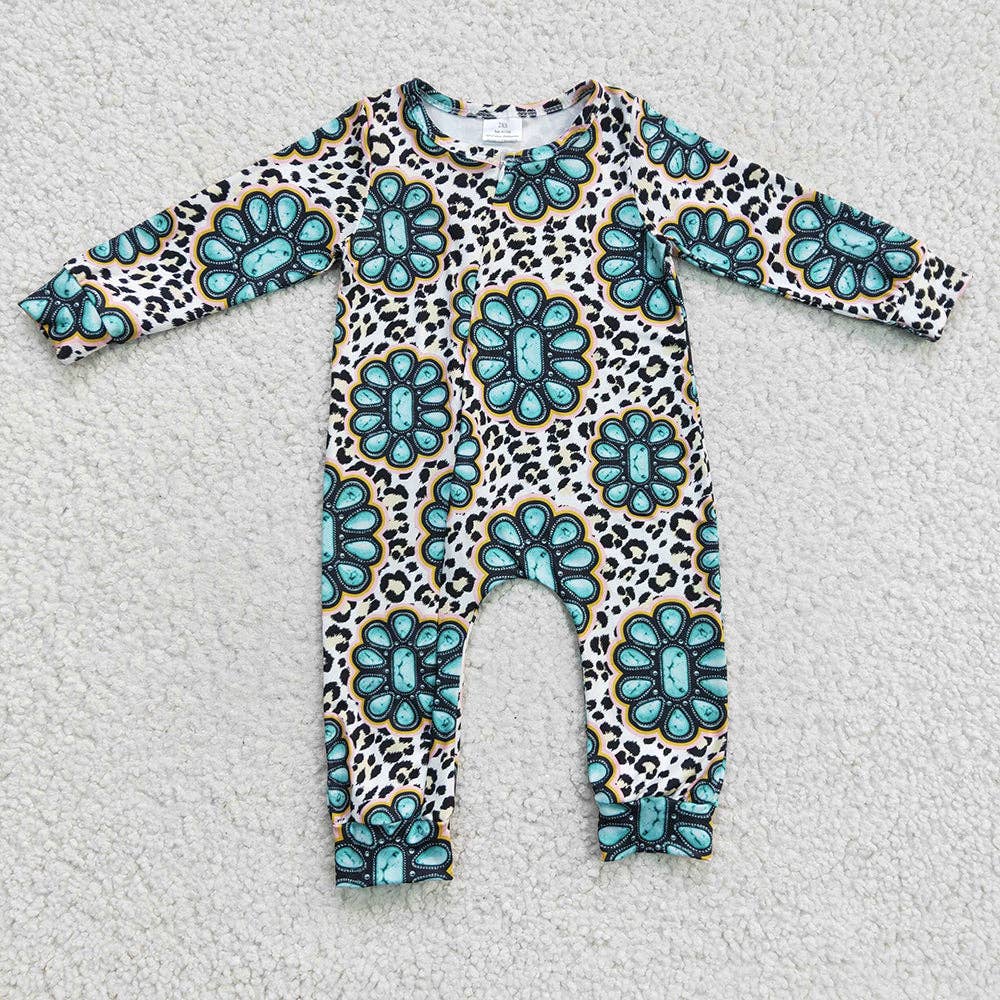 Chunky Turquoise Leopard Print Sleeper