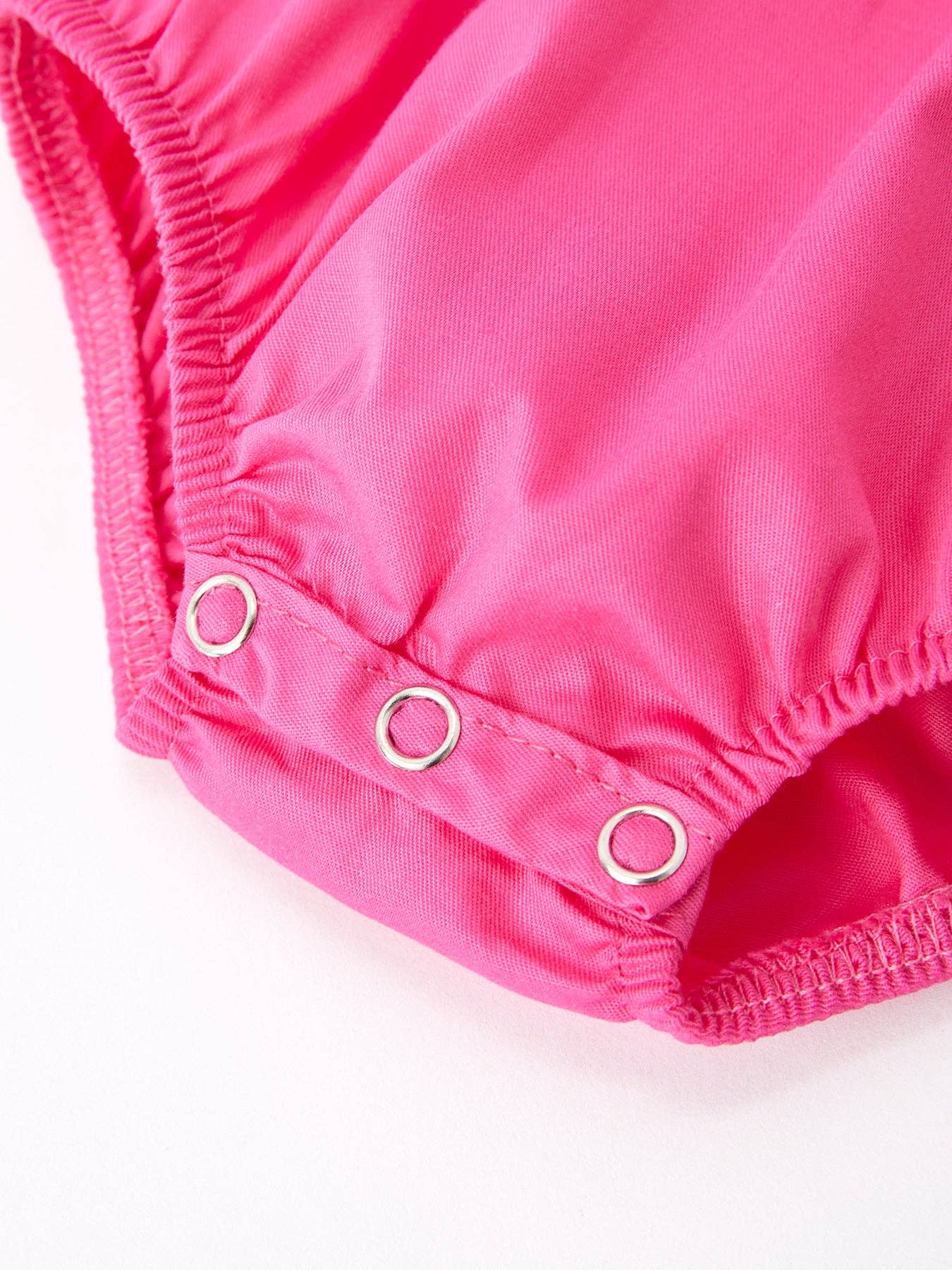 Embroidery Hot Pink Bow Smocked Bubble