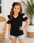 Cold Shoulder Ruffled Top Kids