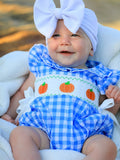 Pumpkin Smock Embroidery Romper